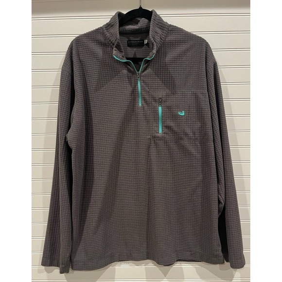 Southern Marsh Pullover Gray FieldTec Quarter Zip Duck Logo Mens Large - Picture 1 of 8